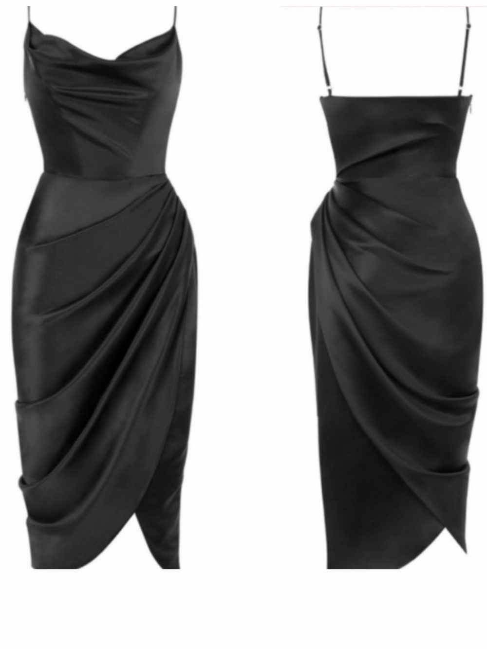 House of CB Reva Black Satin Corset Midi Dress – Size S - Picture 6 of 17
